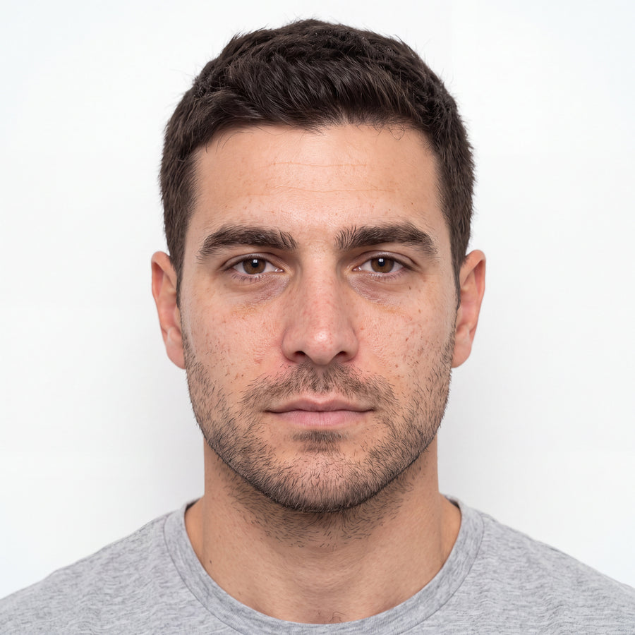 Cara de um homem antes do Handsomefyer